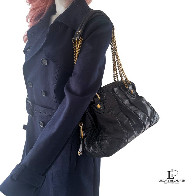 MARC JACOBS Double Chain Leather Shoulder Bag (BS-MJ-856)
