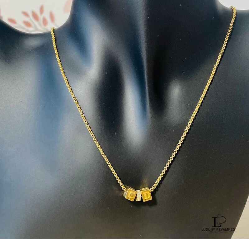 CHRISTIAN DIOR 'CD' Cube Necklace (AN-CD-960)