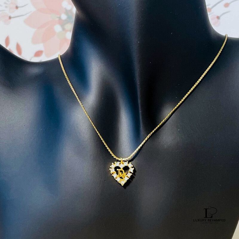 CHRISTIAN DIOR 'CD' Heart Top Necklace (AN-CD-962)