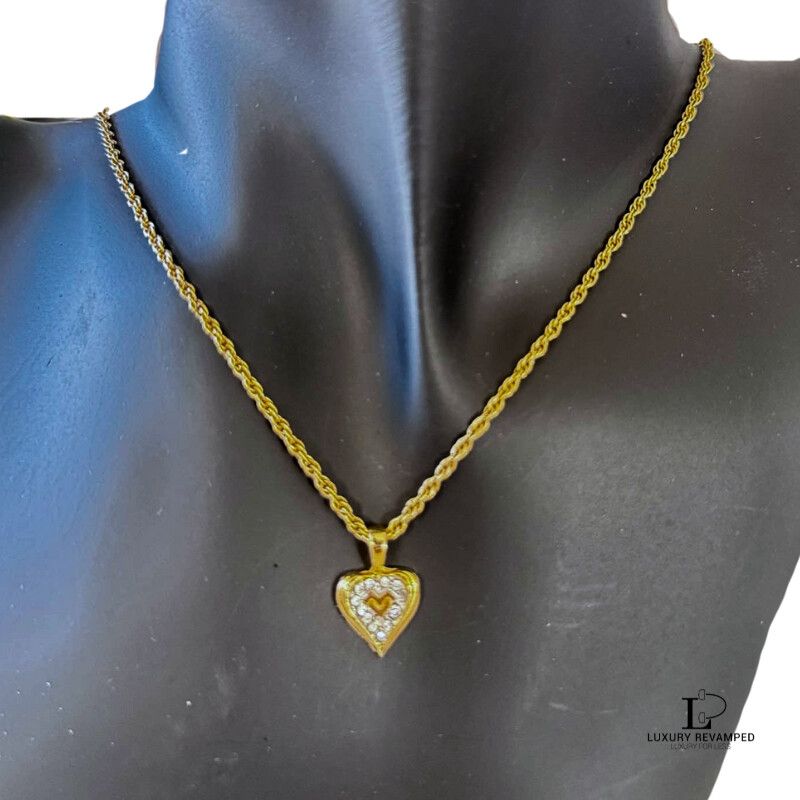 Mario Valentino Heart Swarovski Necklace	 (AN-MV-968)