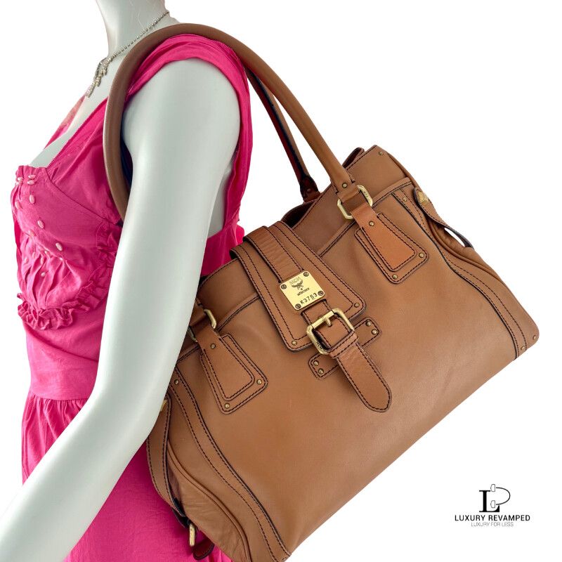 MCM Soft Leather  Triple-compartment Tote Bag	(BS-MCM-1017)