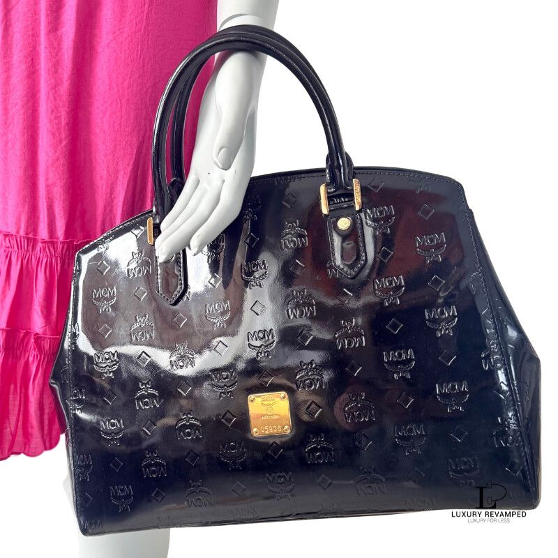 MCM Patent Leather Embossed Structured Career Bag (BH-MCM-1019)