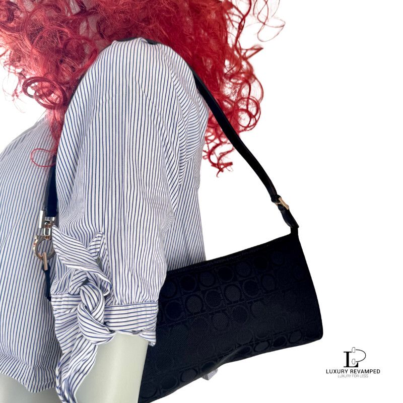 SALVATORE FERRAGAMO Gancini Pattern Canvas Pochette Shoulder Bag (BS-SF-1029)