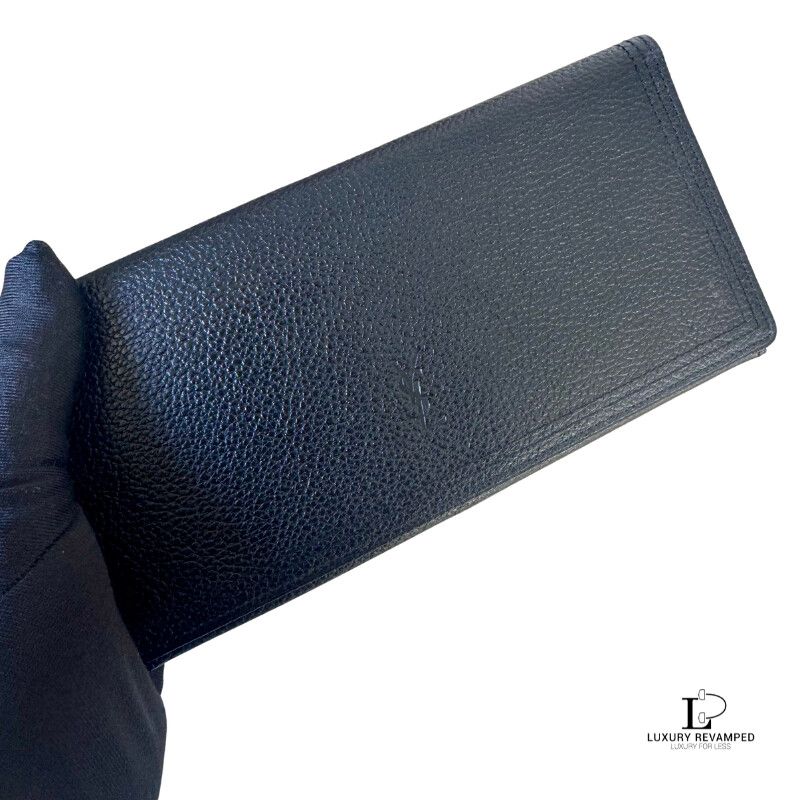 Yves St. Laurent Grain Leather Long Bifold Wallet (WL-YSL-1040)