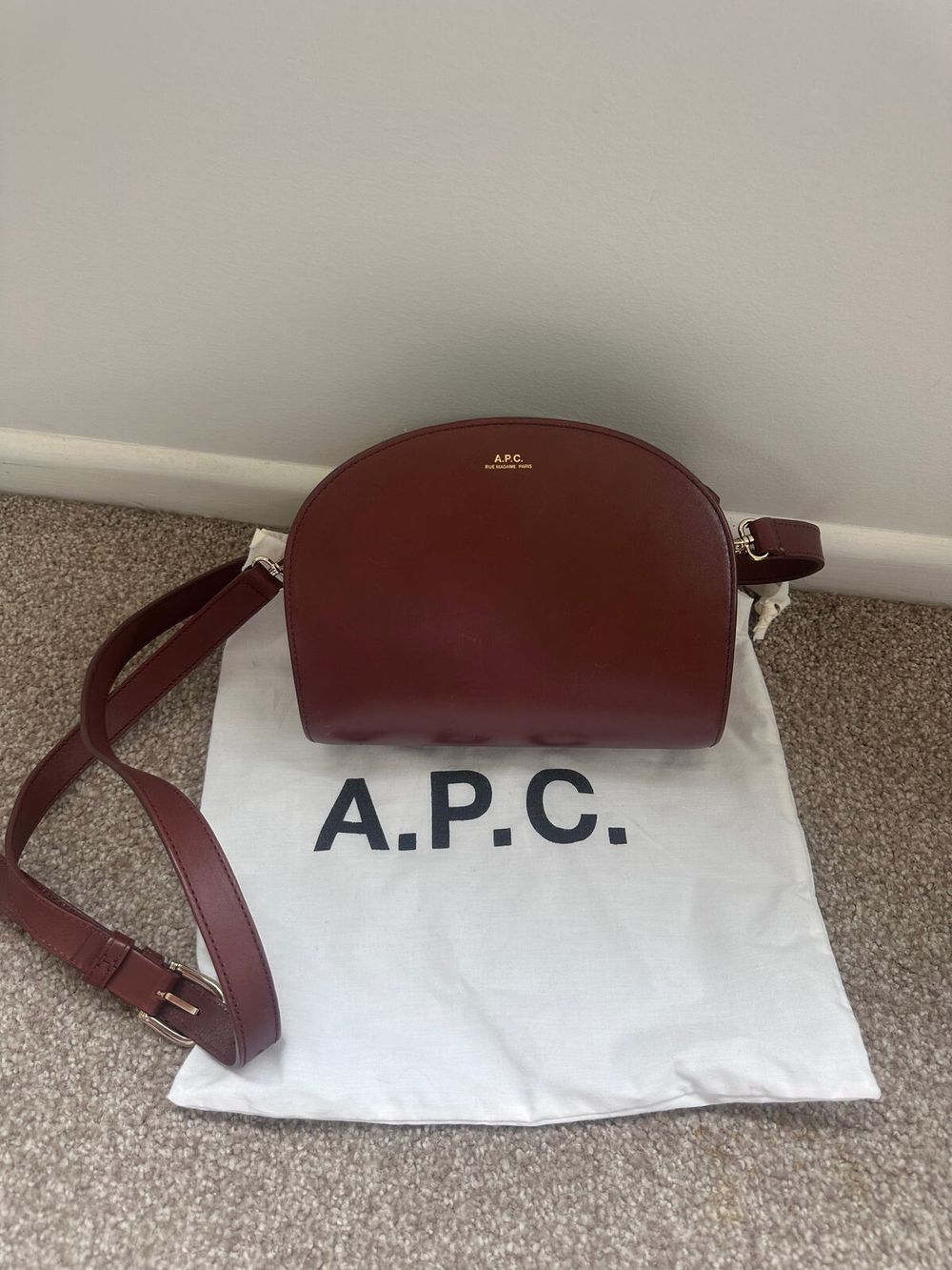 A.P.C. Burgundy Crossbody Bag