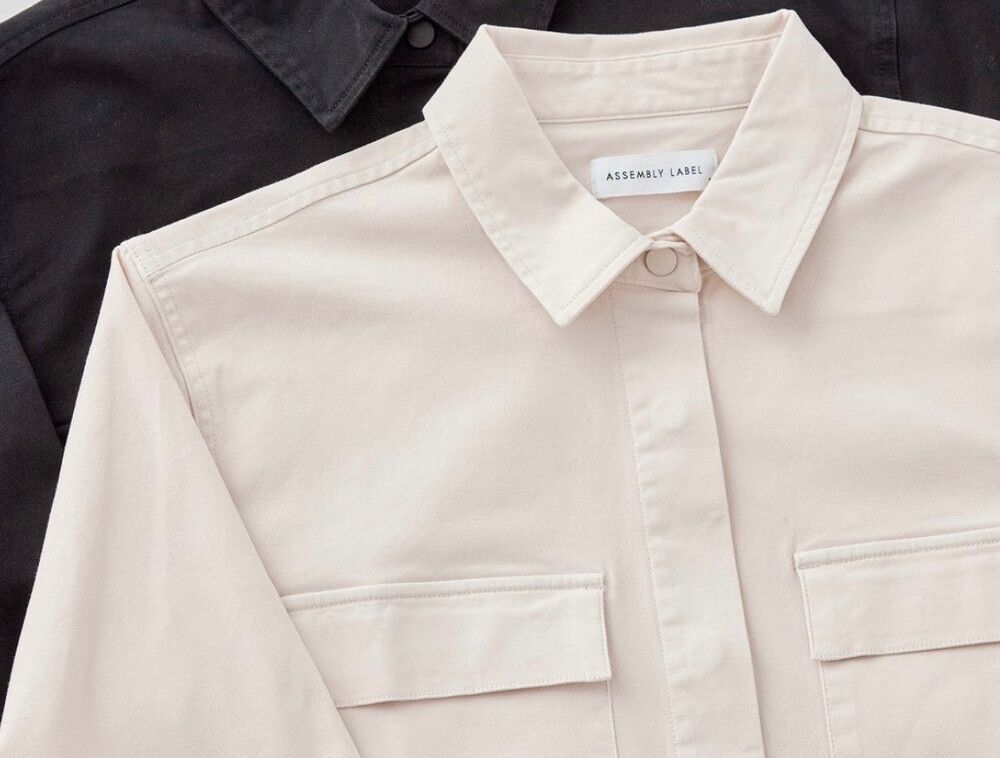 Assembly Label Hana Twill Overshirt In Stone