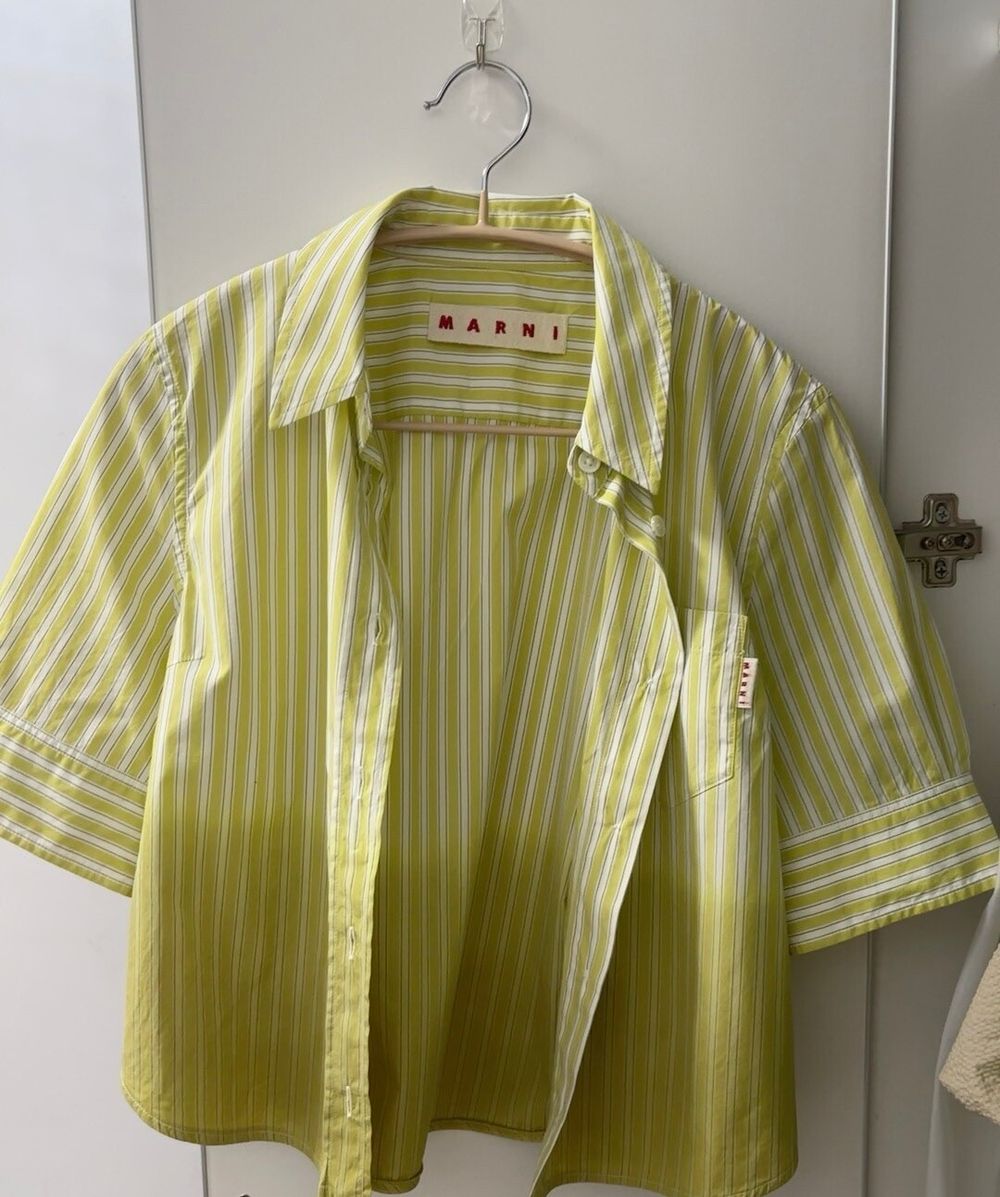 Marni Yellow Striped Short Sleeve Shirt