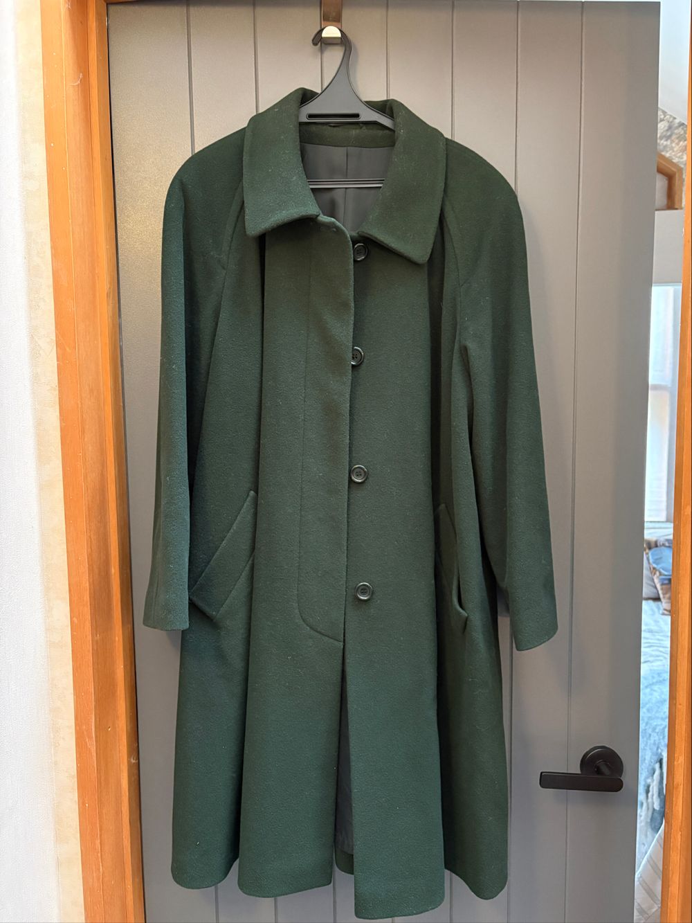 Vintage Forest Green Wool and Cashmere coat