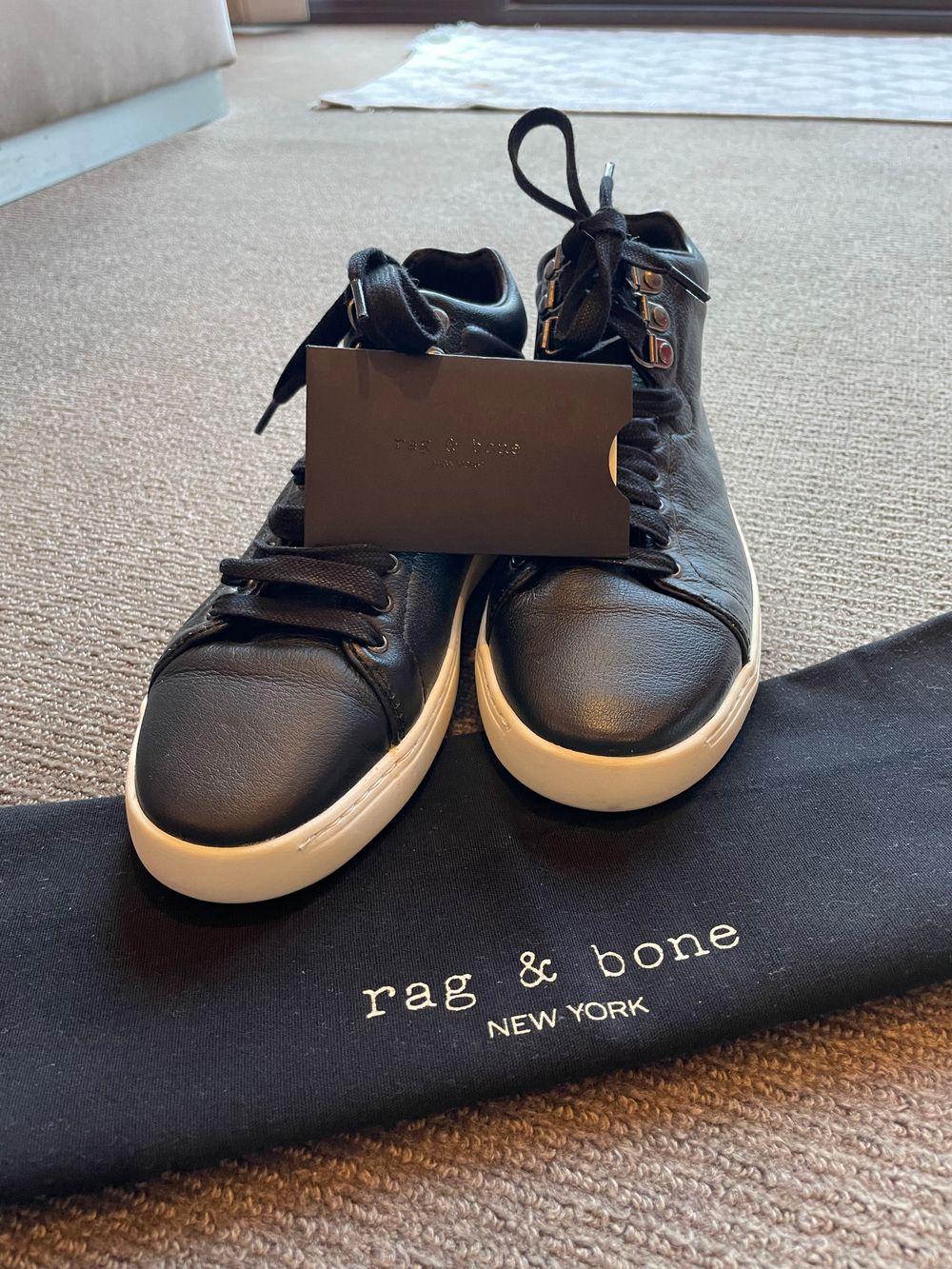 Rag & Bone New York Size 36 US 6 Black Leather Sneakers