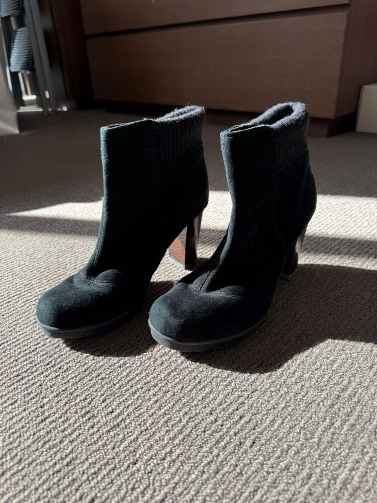 Kenneth Cole Black Suede Ankle Boots
