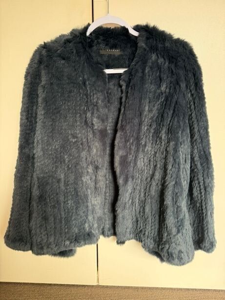 H Brand Navy Blue ‘Eden’ Fur Jacket