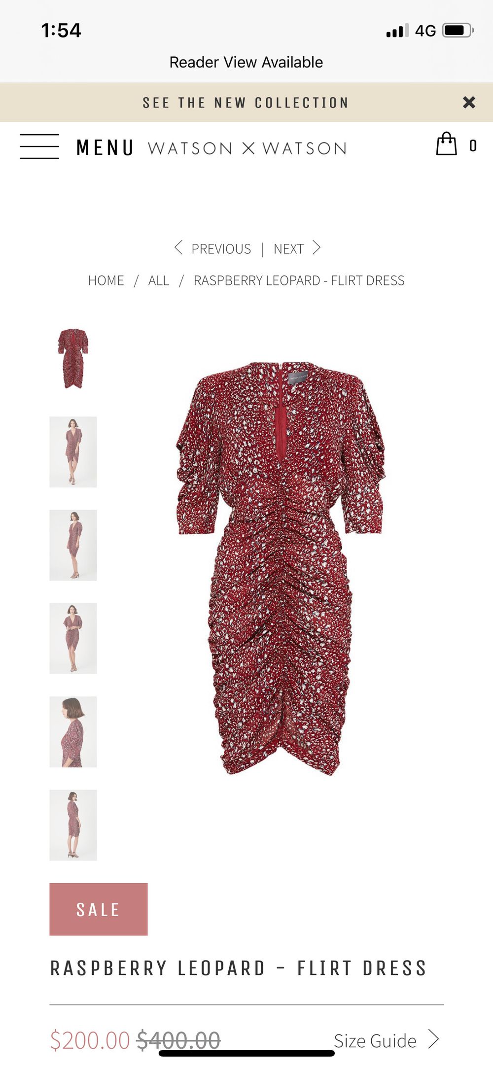 Watson X Watson Red Leopard Print Midi Dress
