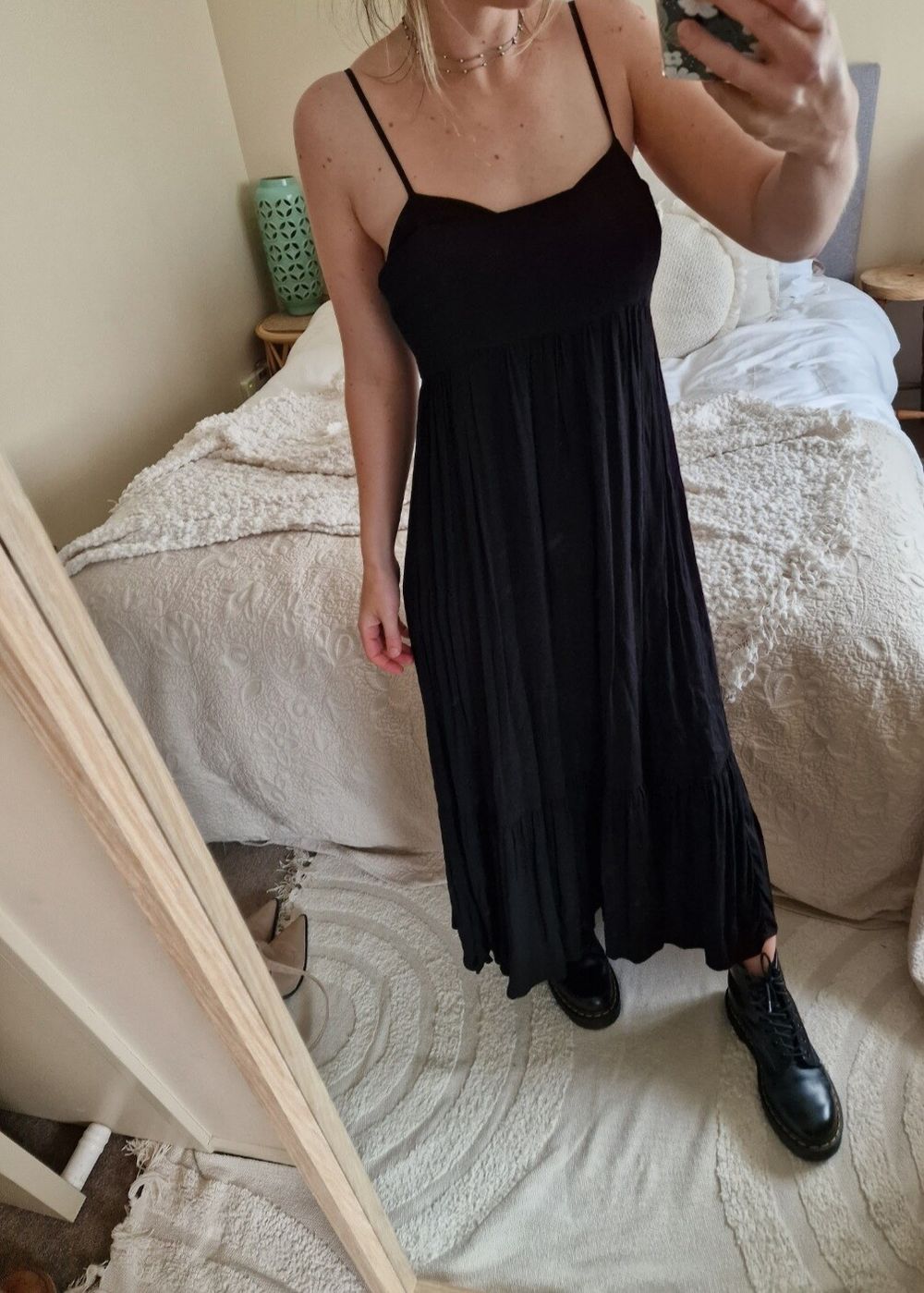 Zara Black tiered Dress