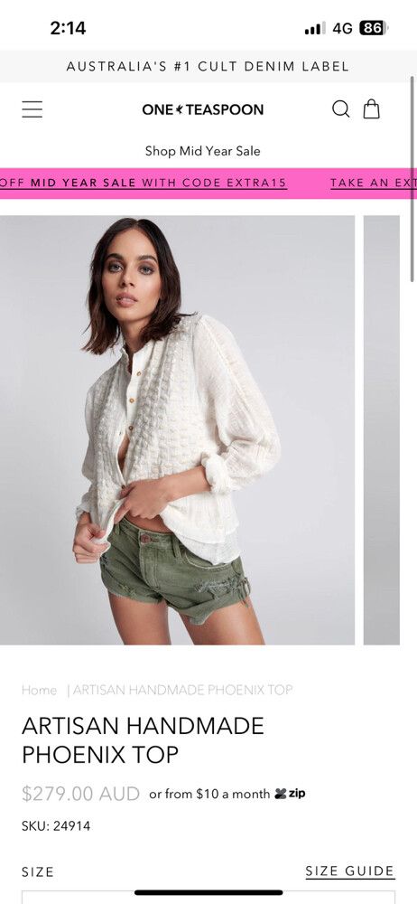 ONE TEASPOON blouse (M/L)