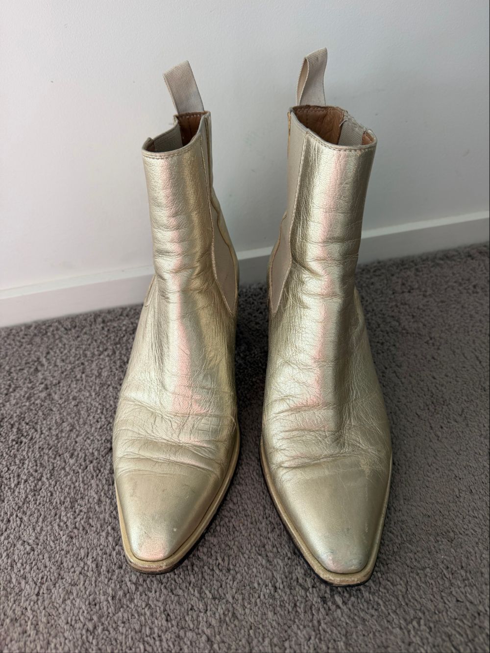 BEAU COOPS gold leather boots (39)