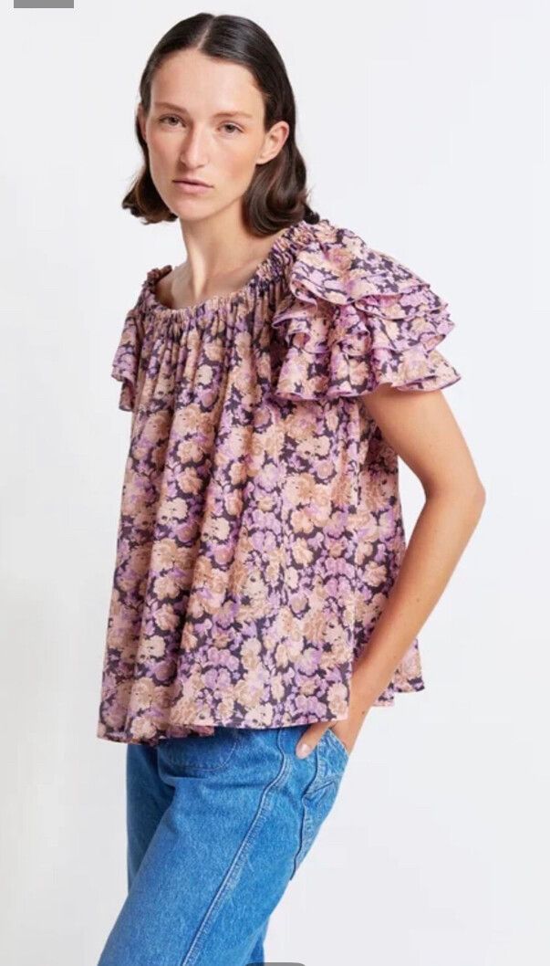 Karen Walker Floral Ruffle Top