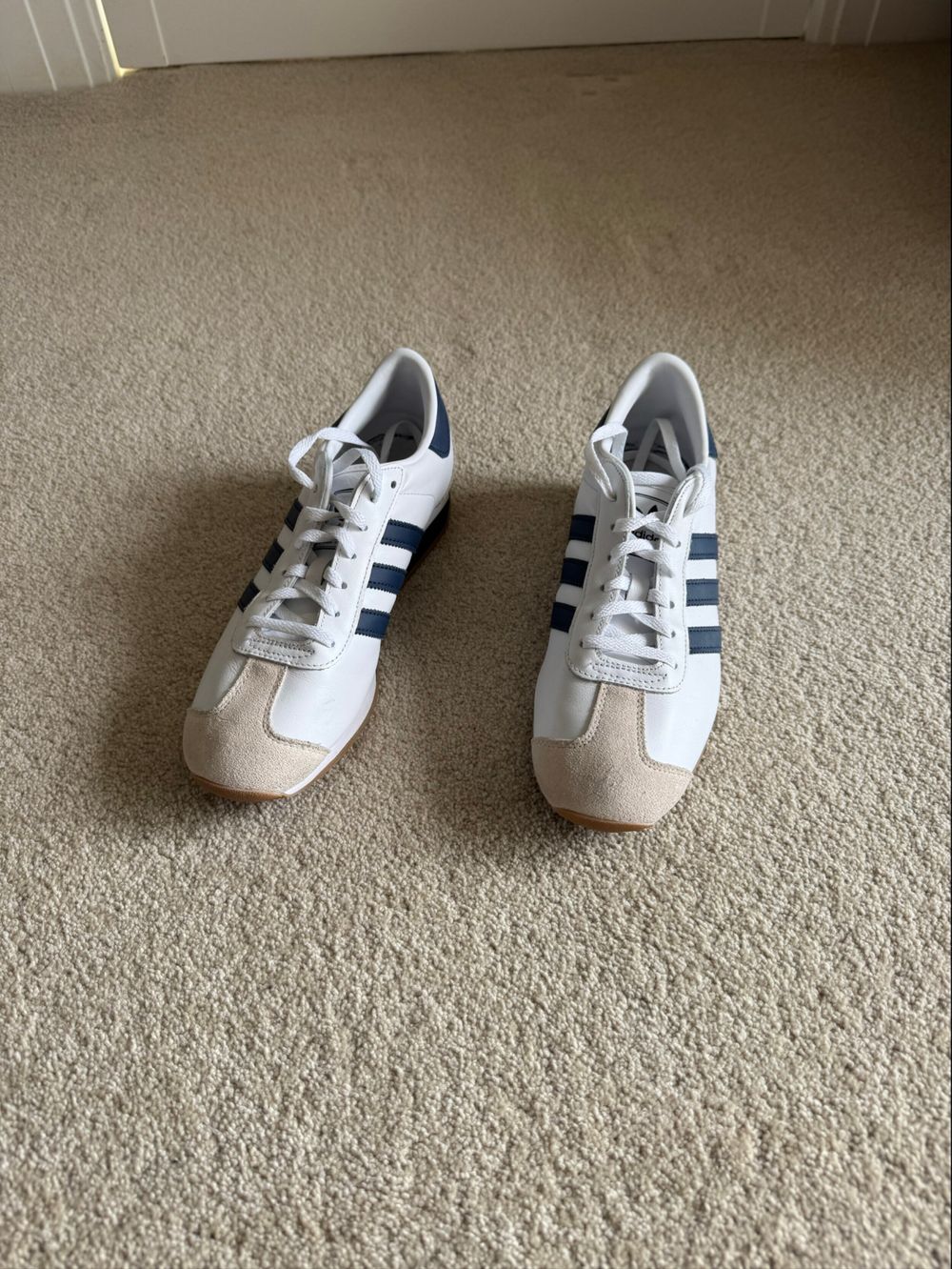 Adidas White And Navy Country II Original Sneakers