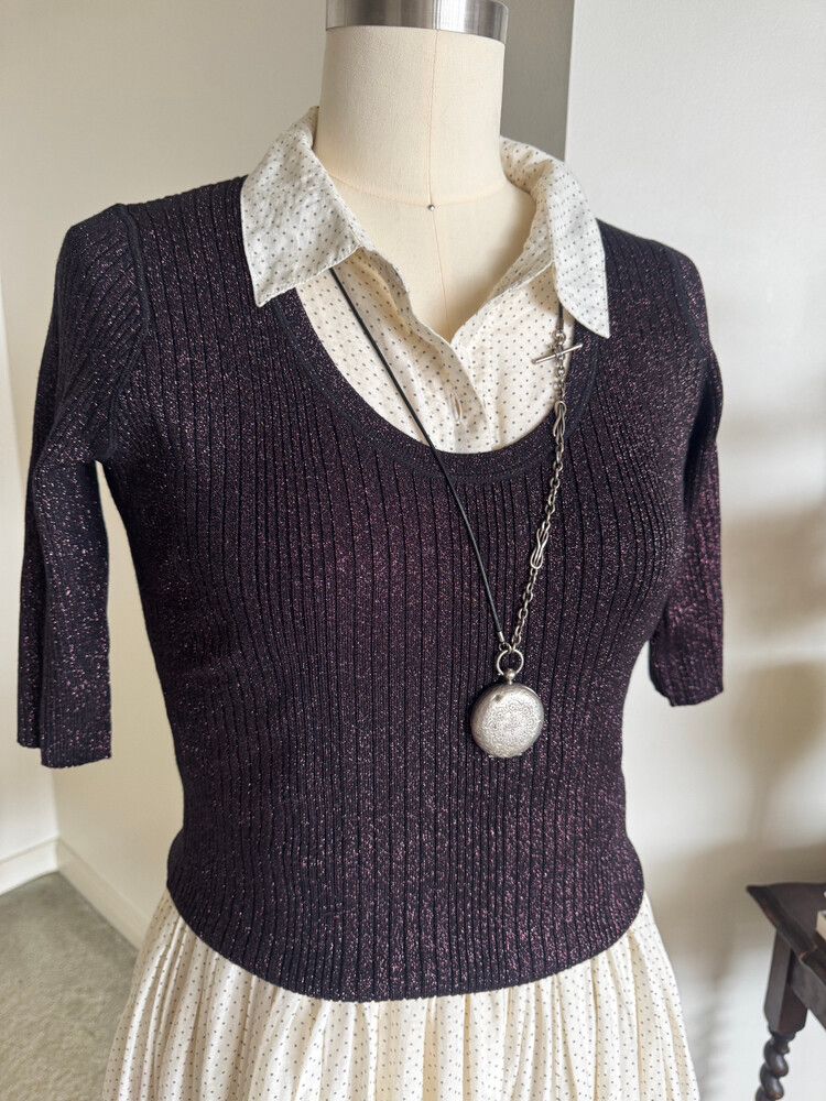 Metallic Ribbed Knit