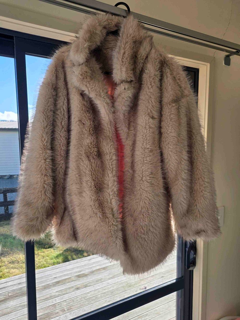 Beige Faux Fur Coat