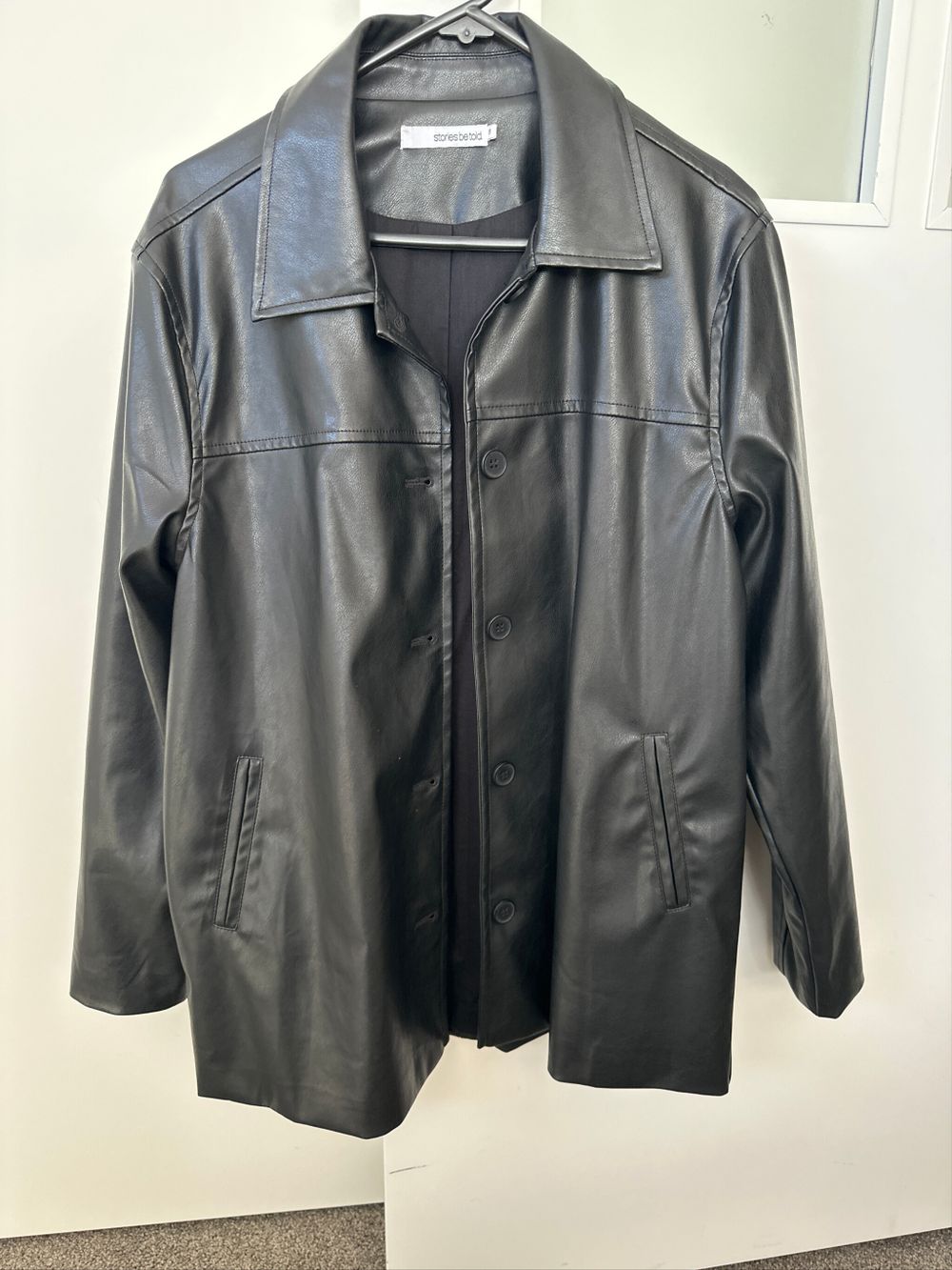 Stories Be Told Black Faux Leather Jacket