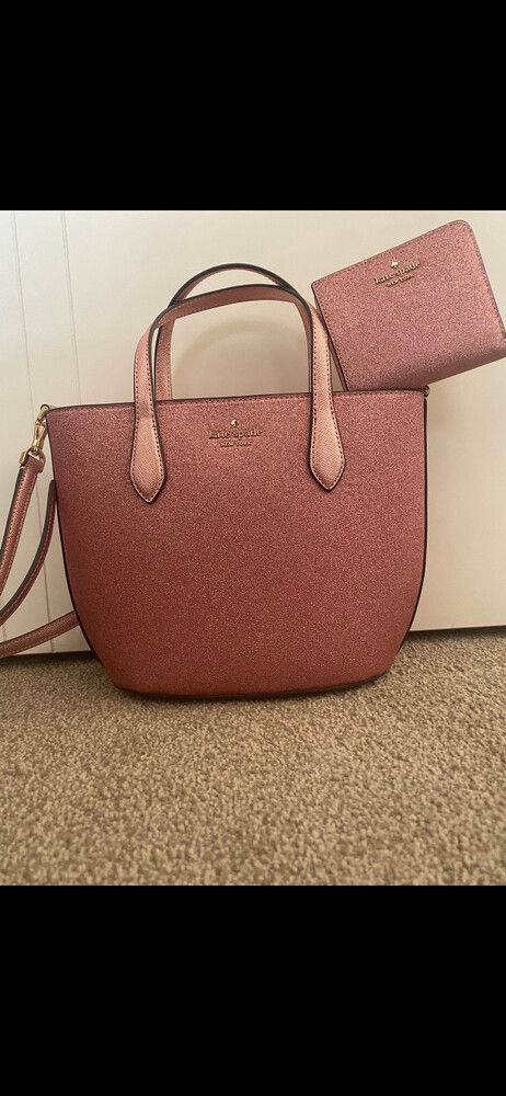 Pink Glitter Kate Spade Bag  with Matching Wallet