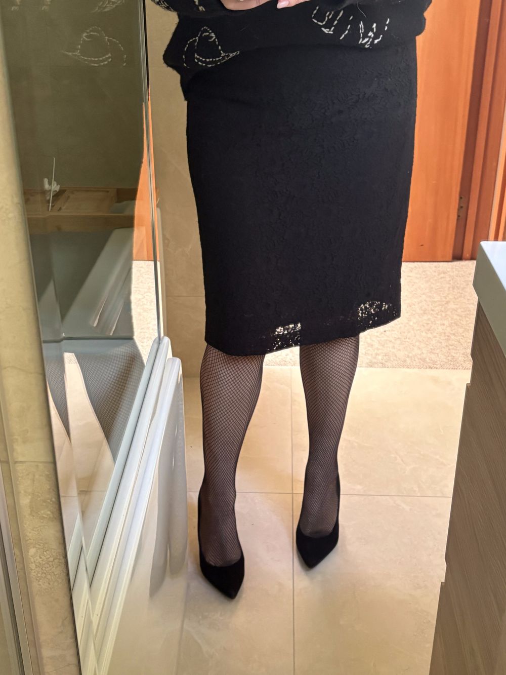 Juliette Hogan Black Lace Skirt
