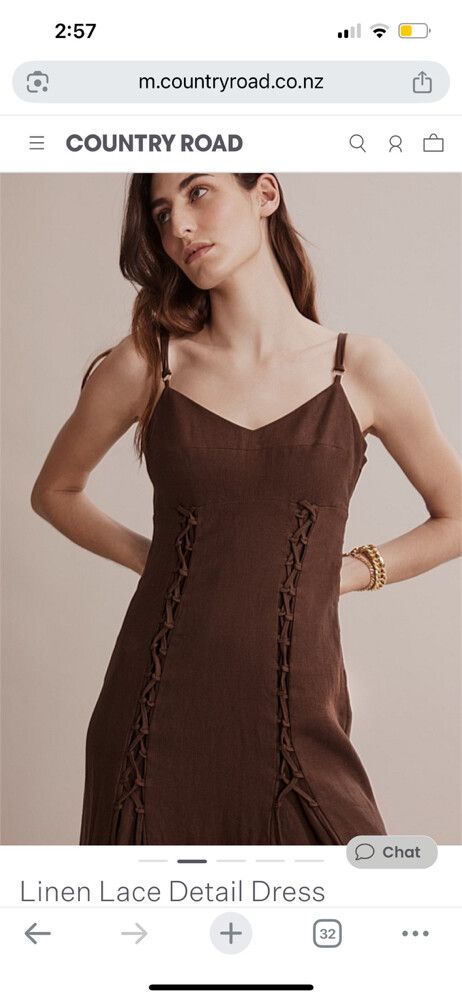Chocolate Brown Linen Dress