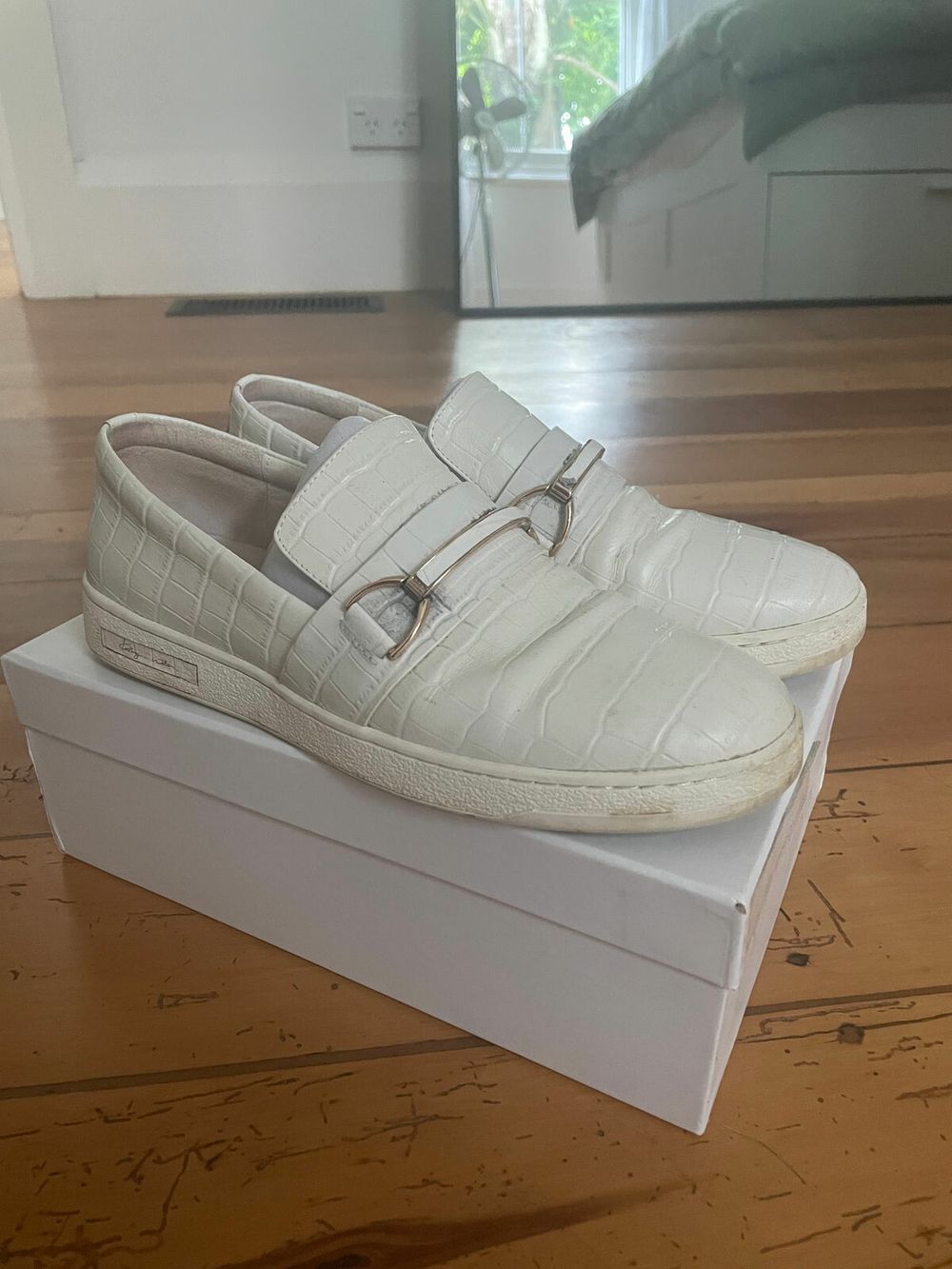 White loafers