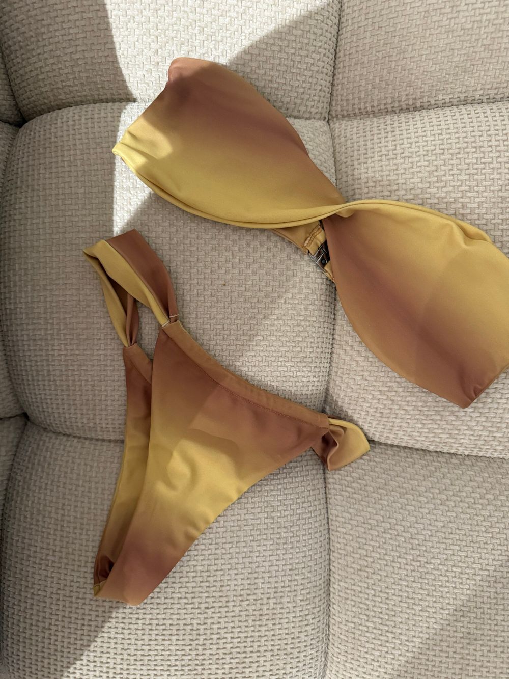 Khami Swim Yellow And Brown Ombre Bikini Set