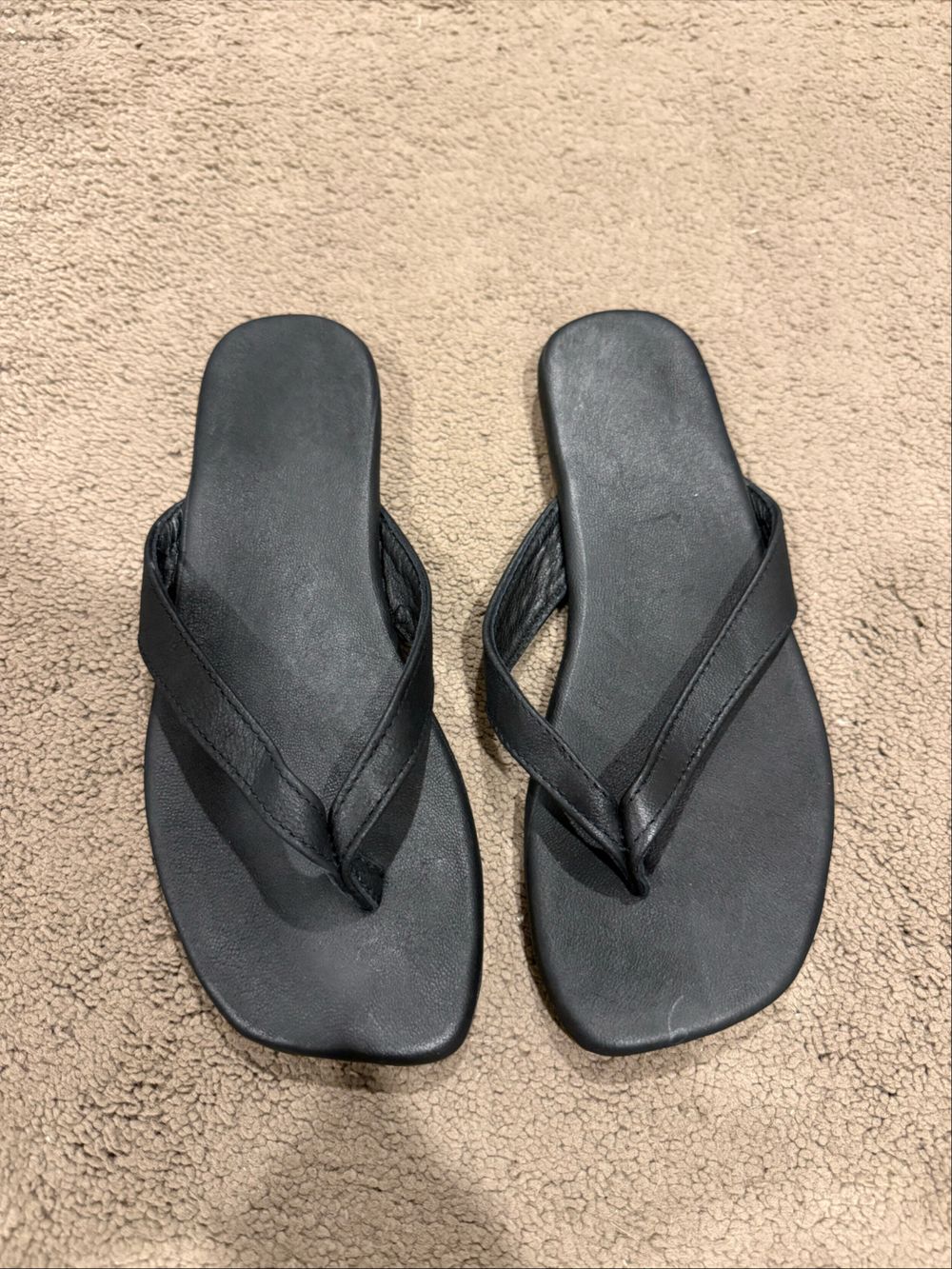 Black Leather Jandals