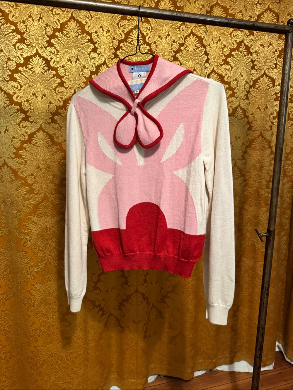 Minjukim Pink White Red Bunny Jumper
