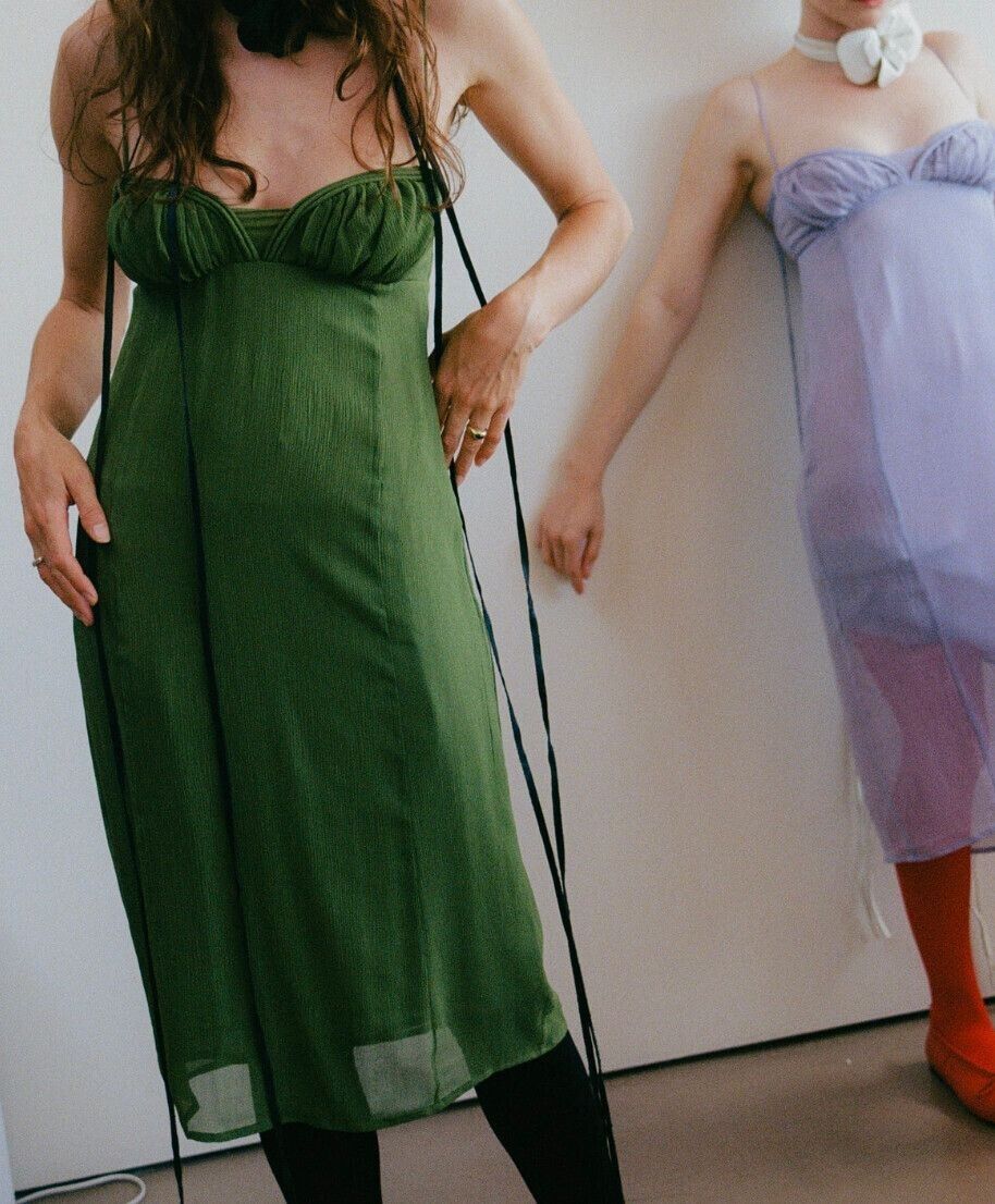 Silk Sissy Dress - Green