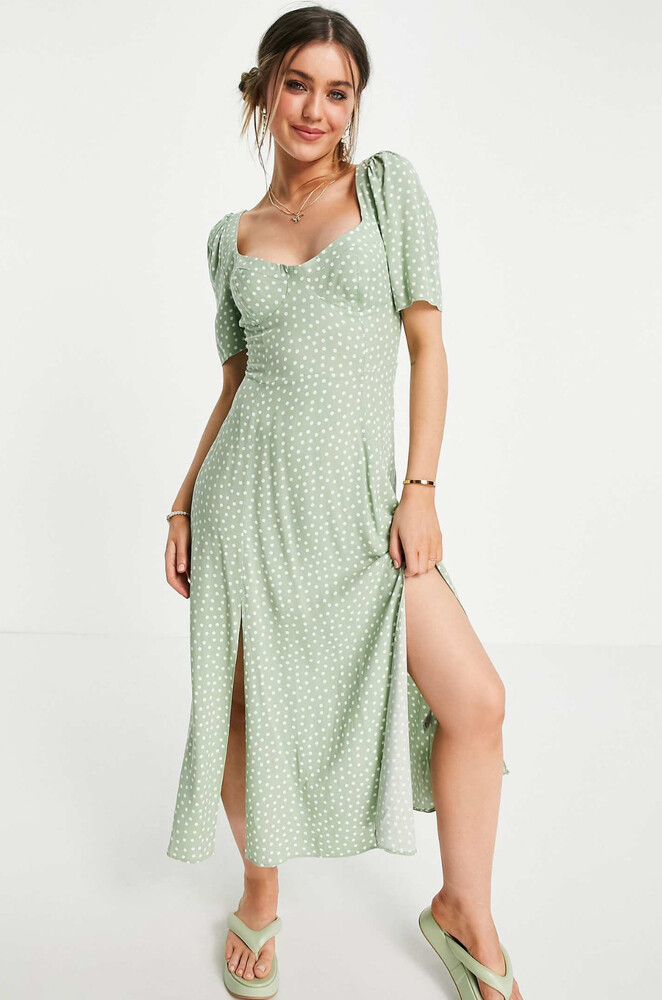green emerald velvet dress Penny Polka Dot Strapless Dress