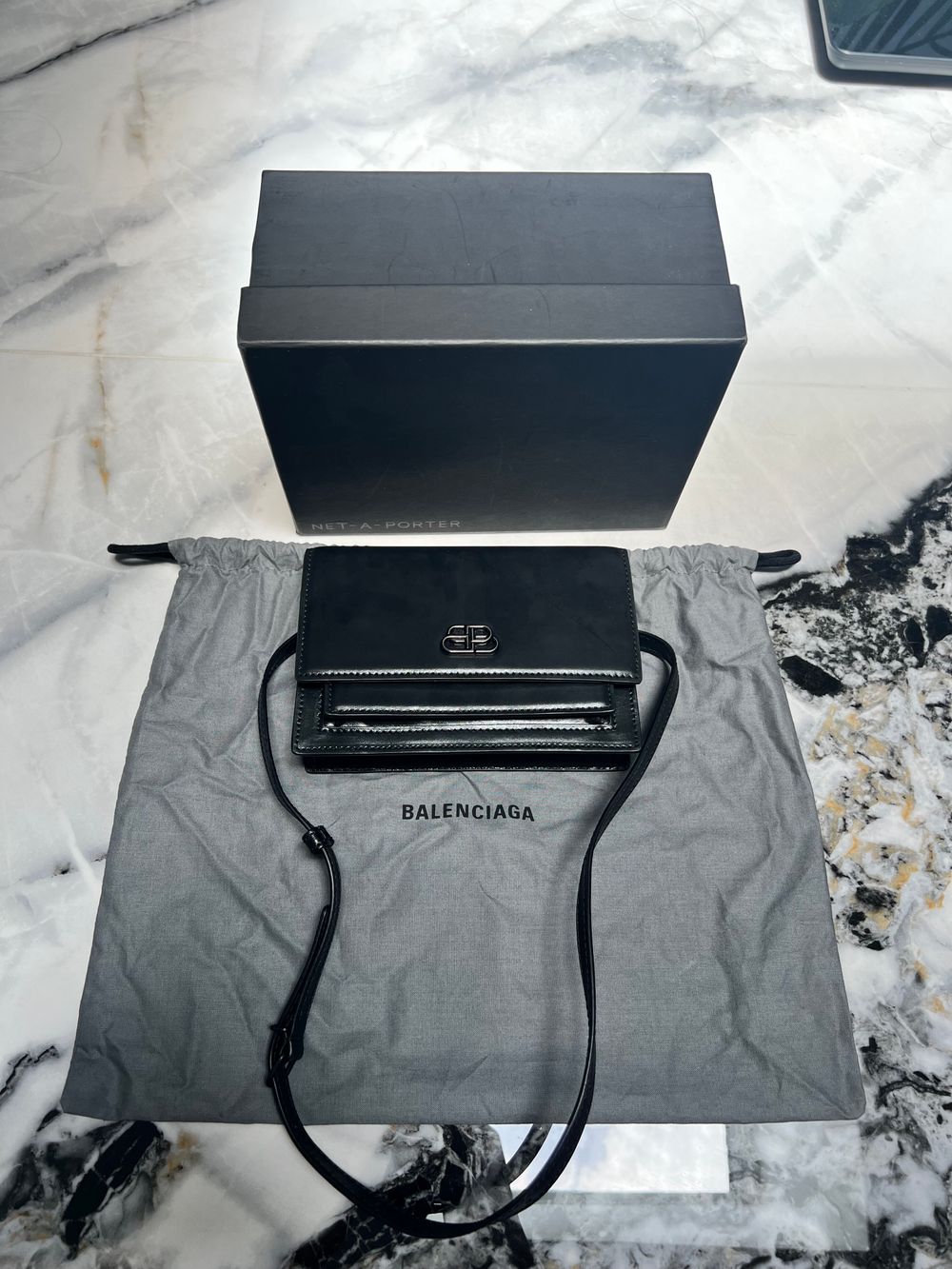 Balenciaga Sharp XS Black Leather Belt Bag