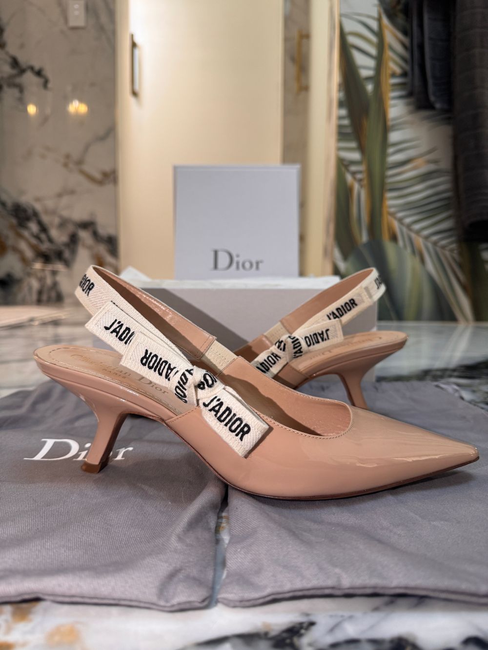 Dior Nude Slingback Heels Size 38.5