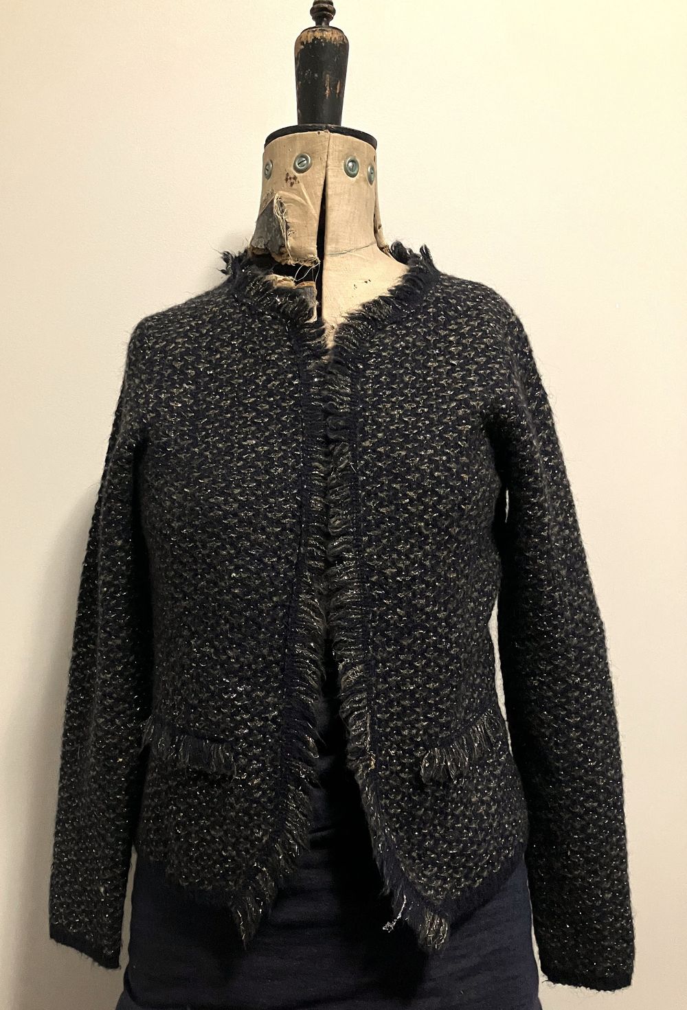 Chanel Style Blue Knit Jacket