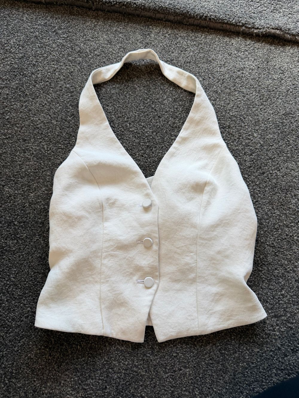 KOOKAÏ White Halter Vest Top