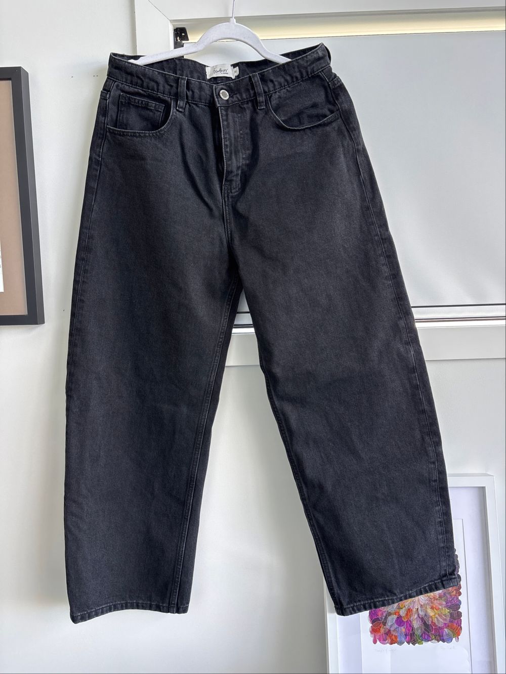 Feather and Noise Black Lola Barrel Leg Jeans Size 11
