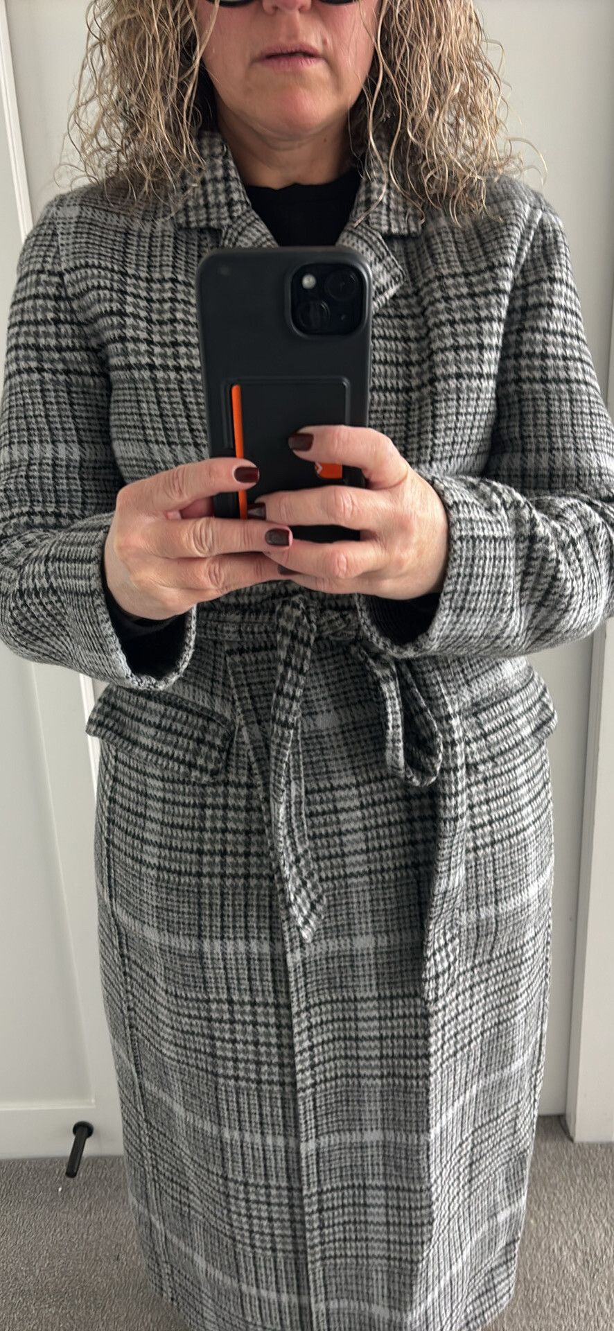 Country Road Grey Plaid Wool Coat