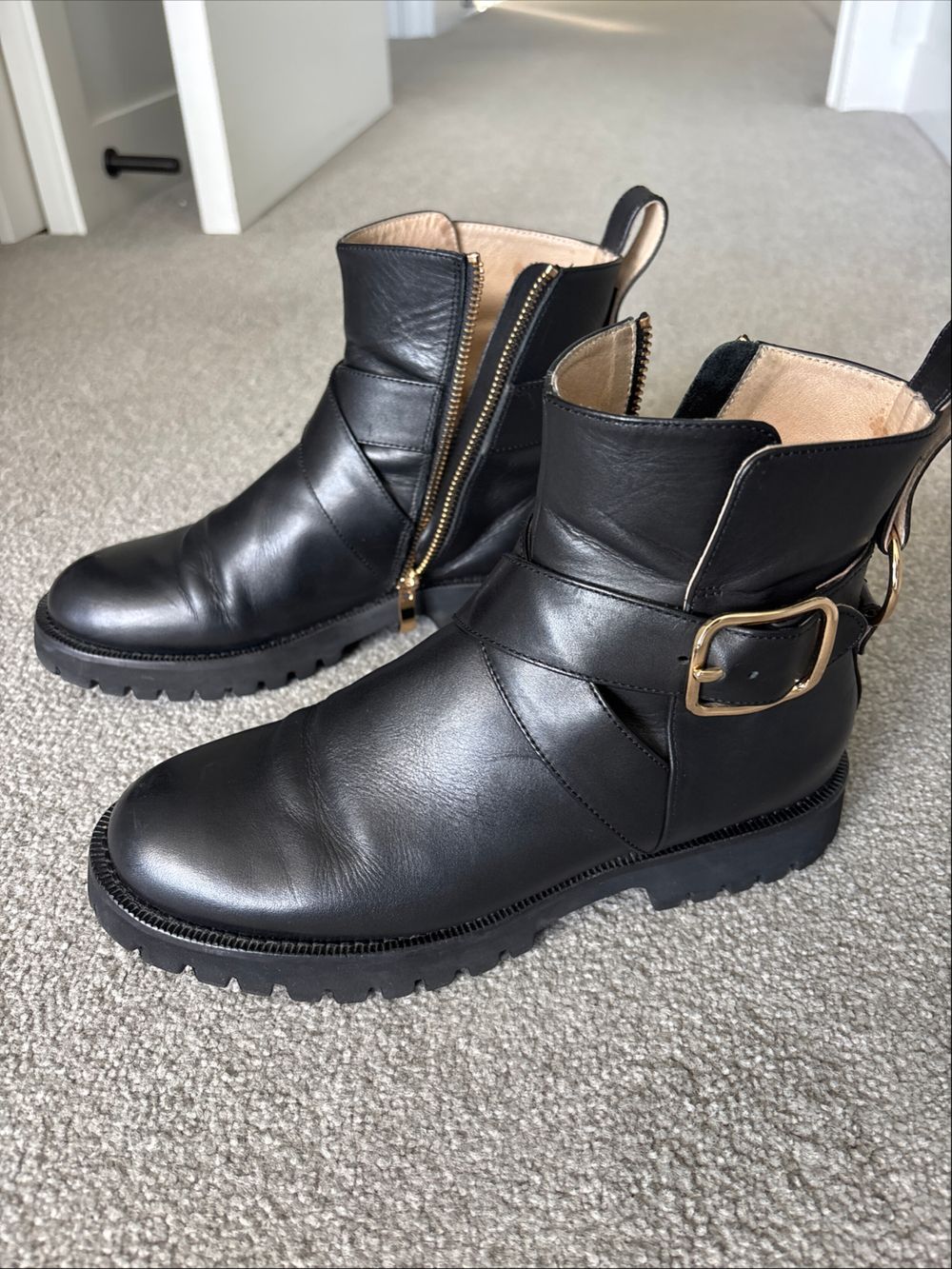 Kathryn Wilson Black Leather Ankle Boots