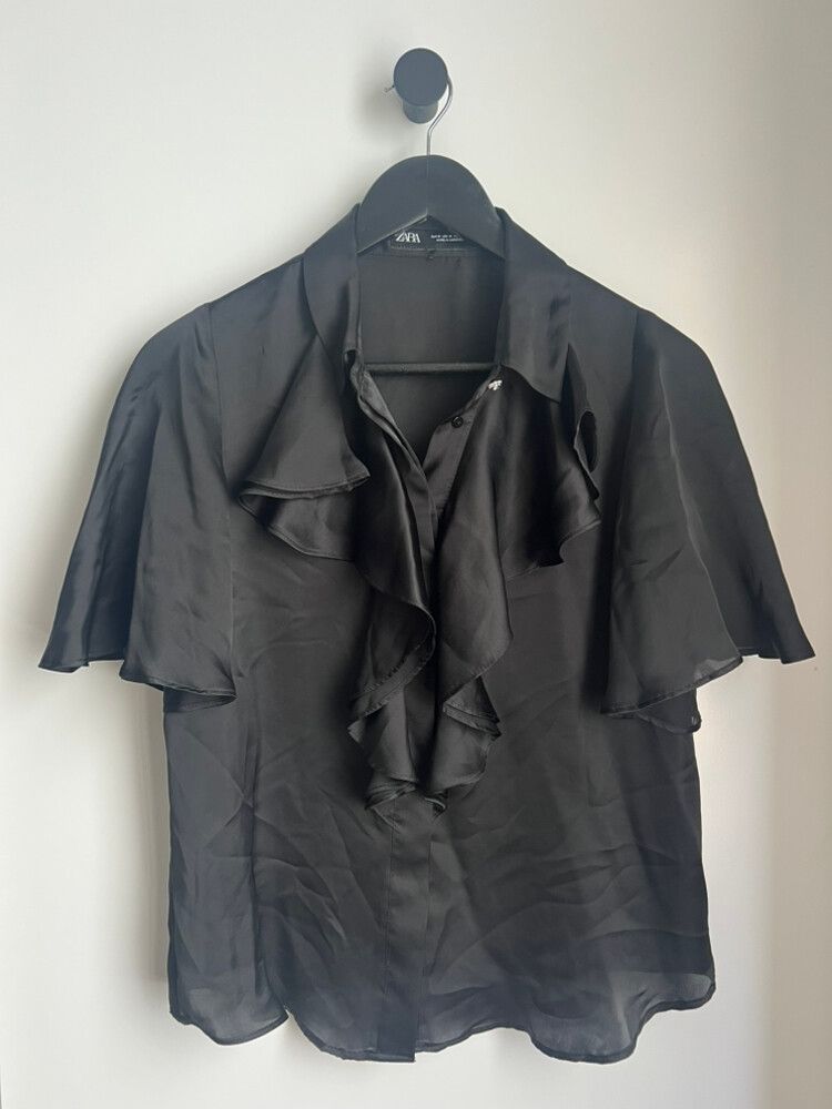 Zara Black Ruffle Shirt