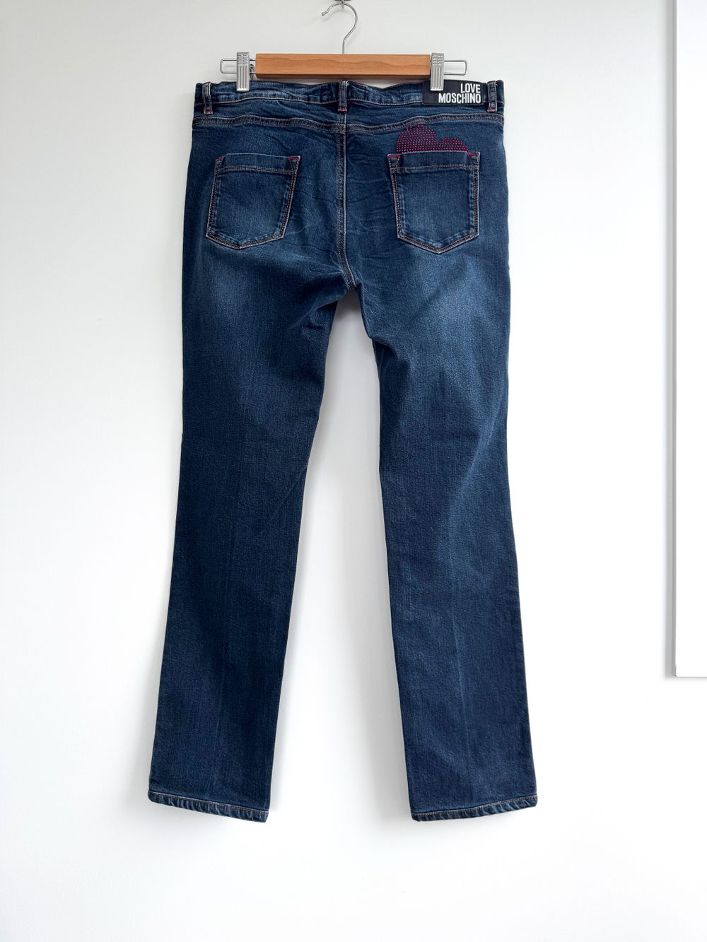 LOVE MOSCHINO Denim Jeans with Crystal Heart Detail – Size 30