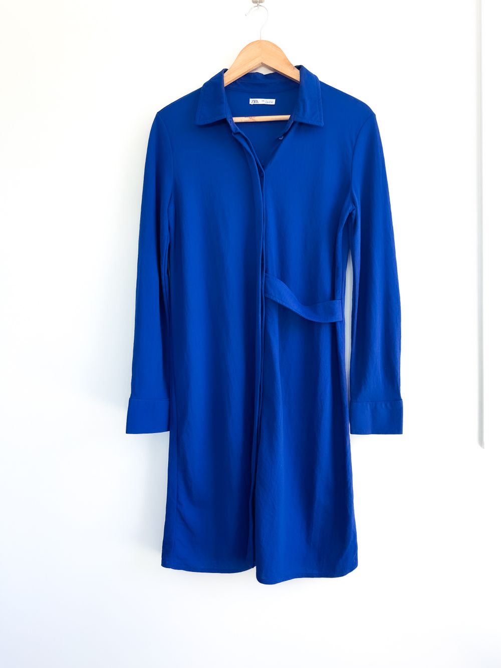 ZARA Cobalt Blue/Royal Blue Shirt Dress – Size S