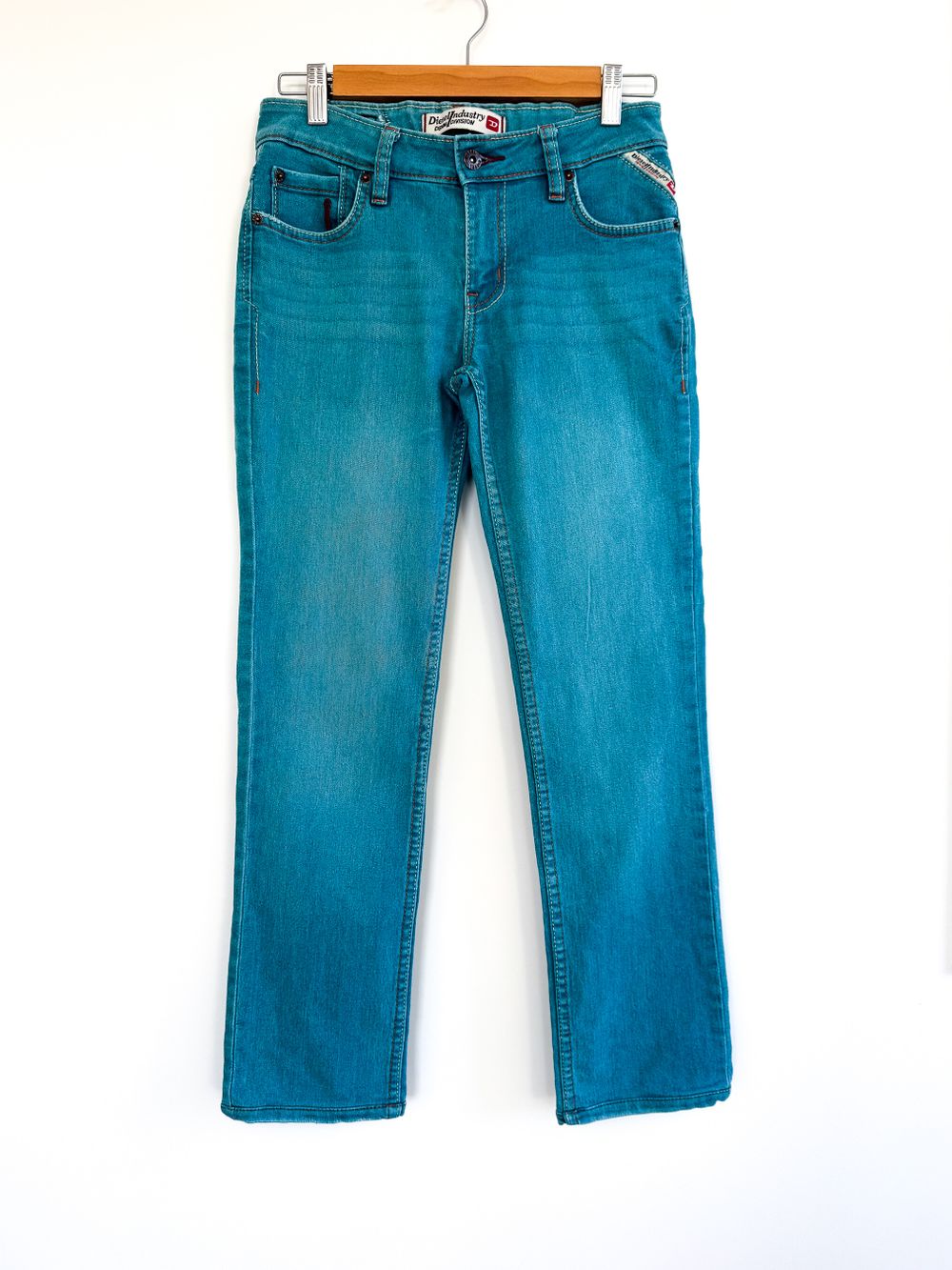 Diesel KRATTO.32 Stretch Denim Jeans, Turquoise Blue Wash, Size 8