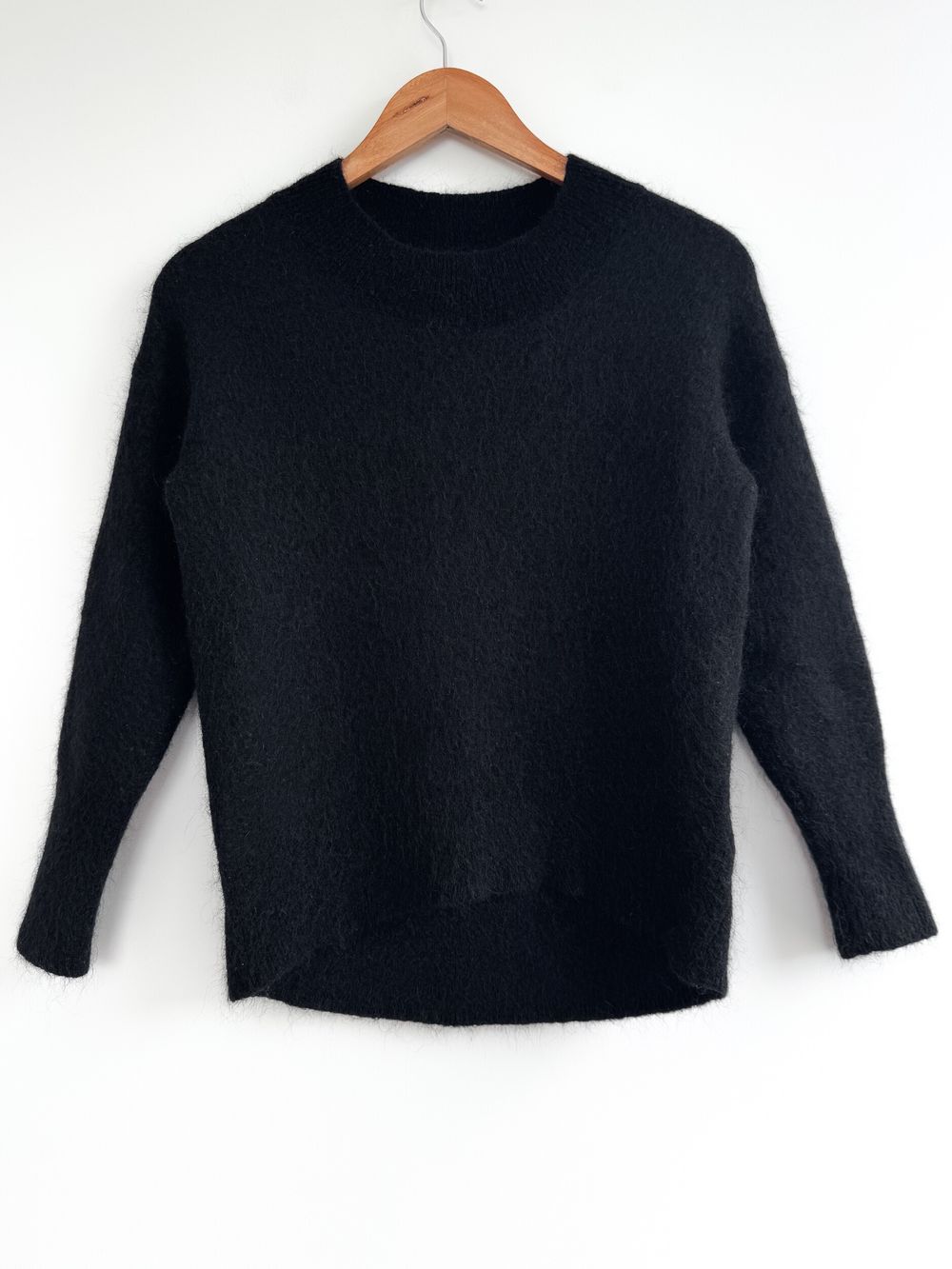 Portmans Soft Mohair Blend Black Fuzzy Knit Jumper, Size S