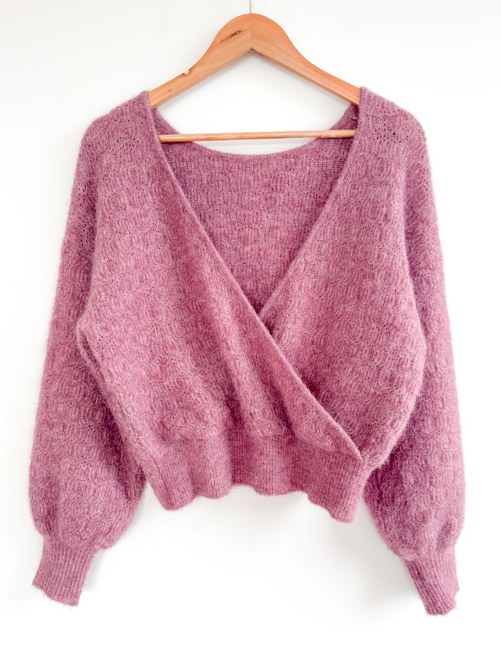 MAX Alpaca & Merino Blend Fluffy Knit Jumper, Pink Mauve, Size M