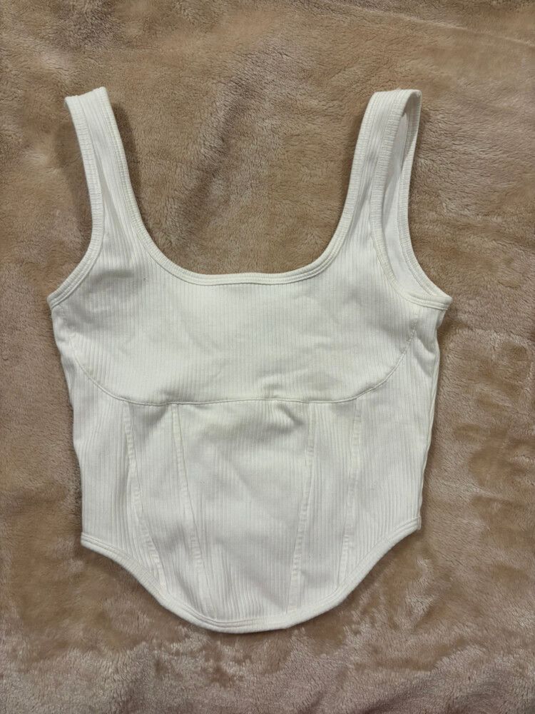 Pink Victoria Secret white corset top