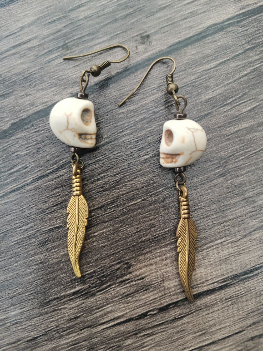 Handmade skull earrings