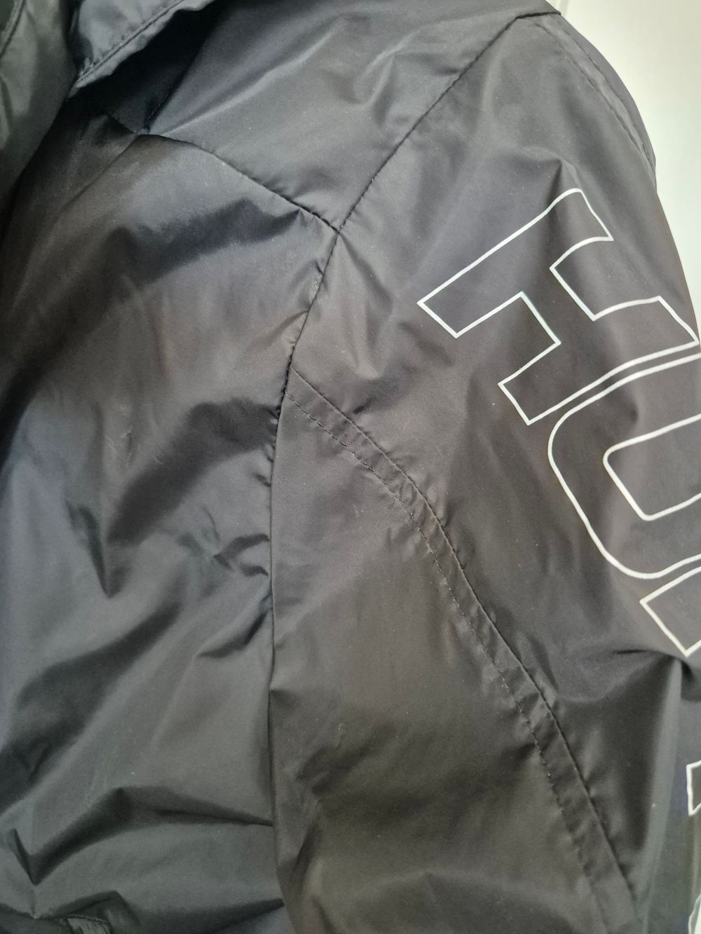 Huffer Black Hooded spray running Jacket