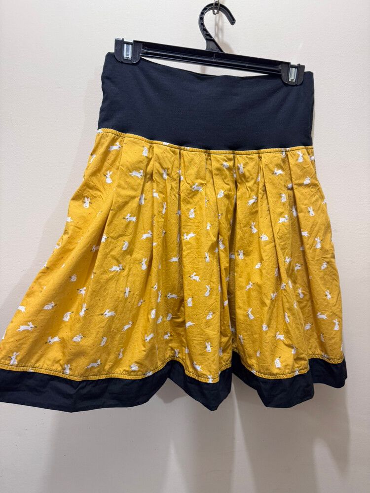 Nancy Raine Yellow Rabbit Print Skirt – Size M